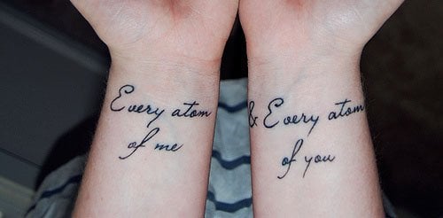 Every atom of me and every atom of you