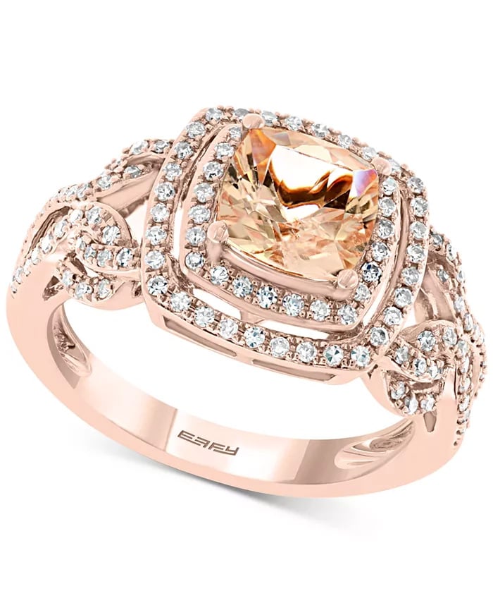 Effy Morganite and Diamond Engagement Ring