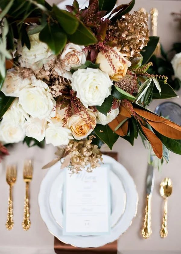 Fall Wedding Colors Clay and Taupe Flowers