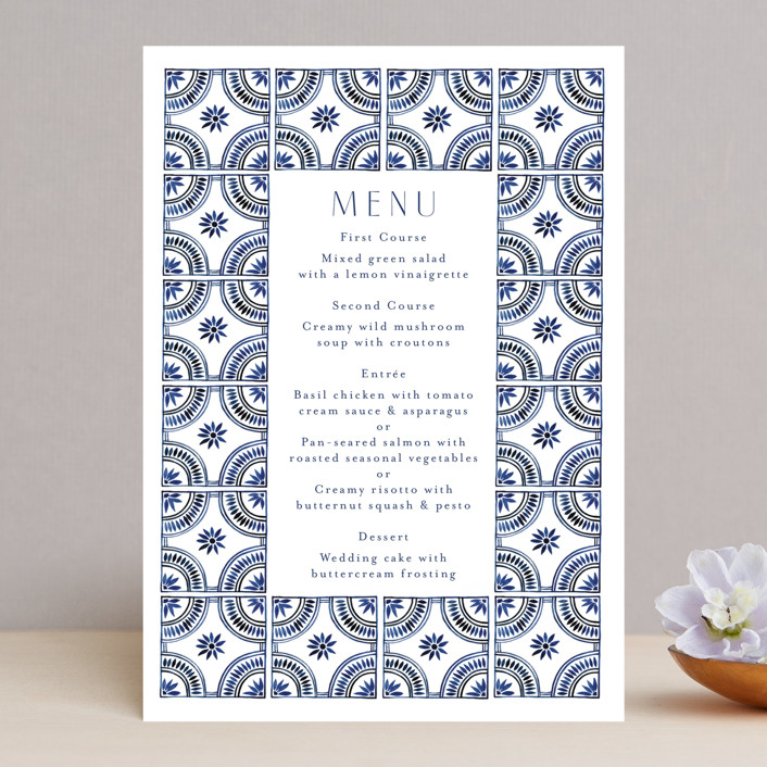 minted weddign menu