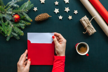 holiday card table