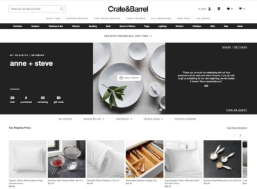 crate and barrel registry