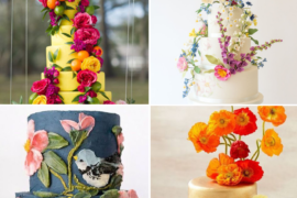 floral wedding cake