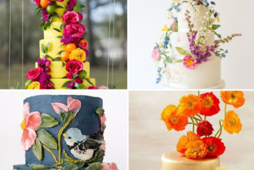 floral wedding cake