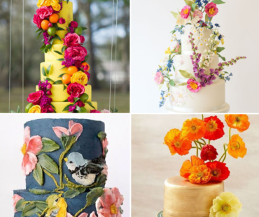 floral wedding cake