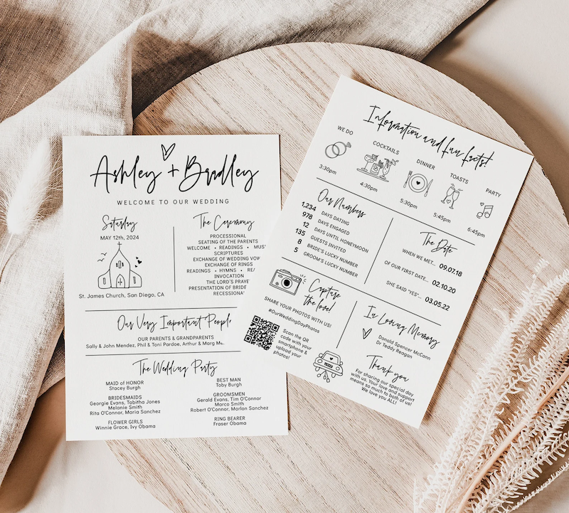 infographic wedding program